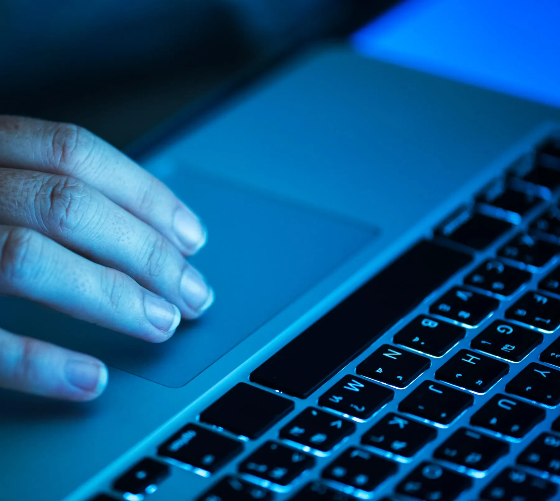 Business person using laptop