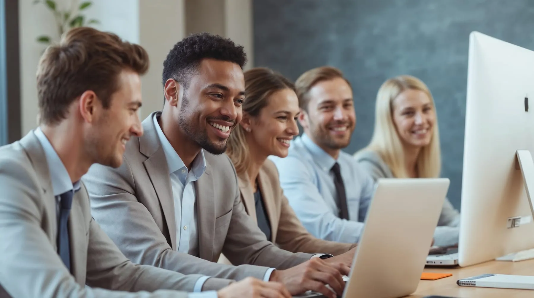 Business team working together office