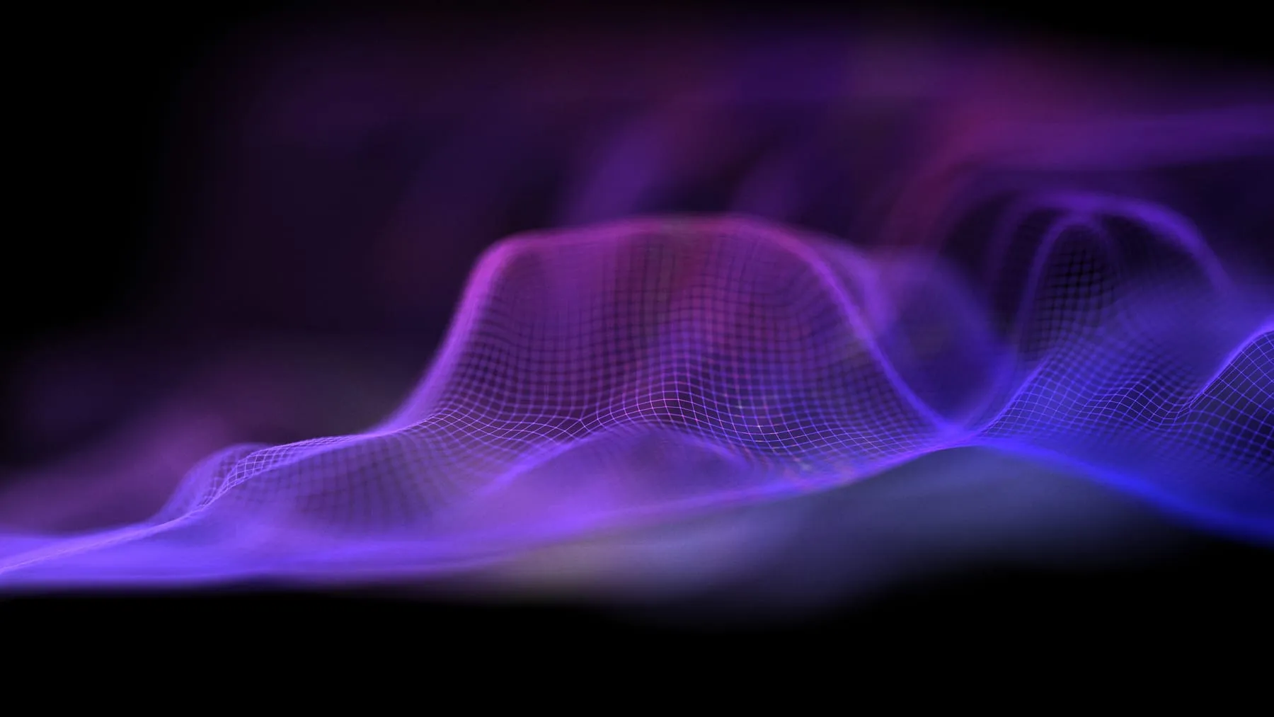 Network purple technology backdrop big data neon background perspective tech background purple cyber technical wave sound