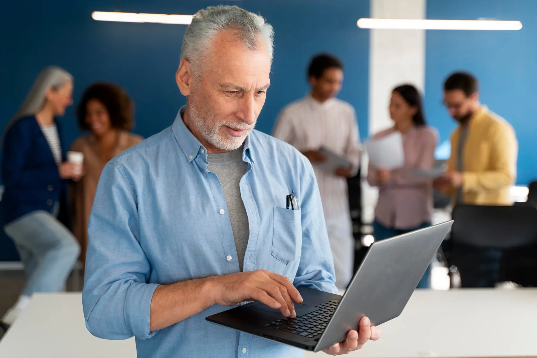 People working as team company