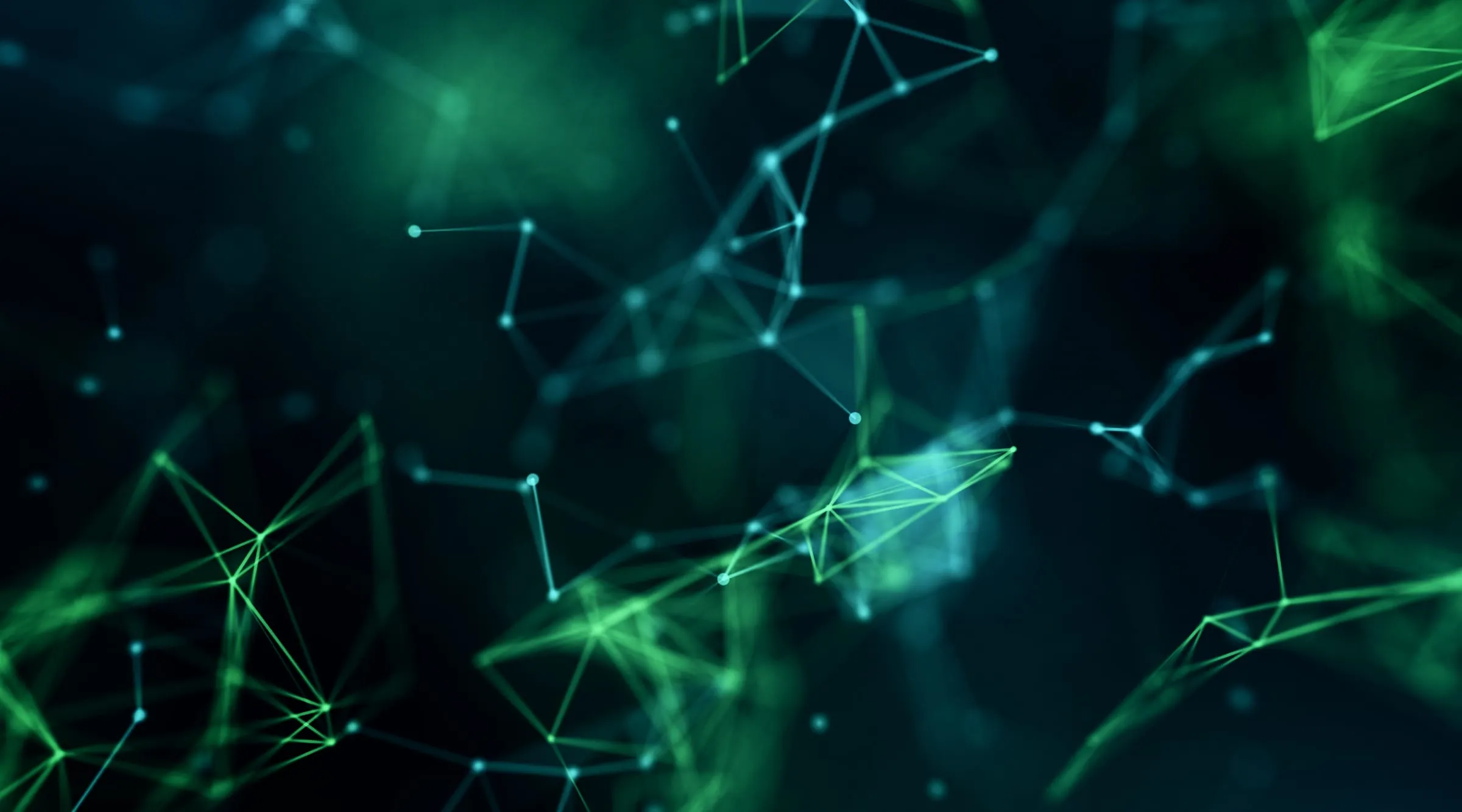 Plexus mesh of glowing data nodes and connections